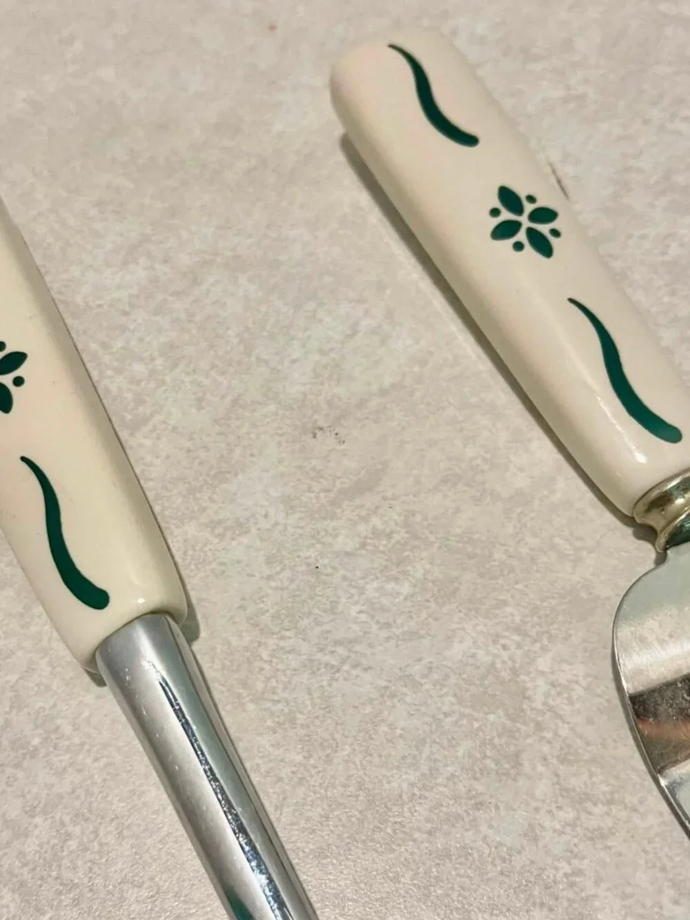 longerberger woven tradition pottery ceramic handles utensils--server-ladle
